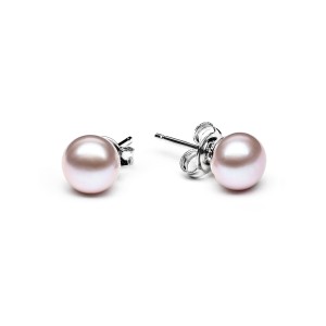 Cercei perle naturale roz pudra 7 mm si argint DiAmanti EFB07-N_L-G (Argint 925‰ 0,5 g.)